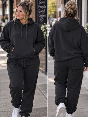 MNML Black Pullover Hoodie And Sweatpants Set